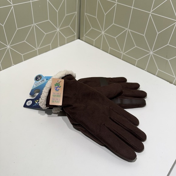 Isotoner SmartDri Women's Gloves Brown Touchscreen Technology‎ Sherpa L/XL - Picture 1 of 3